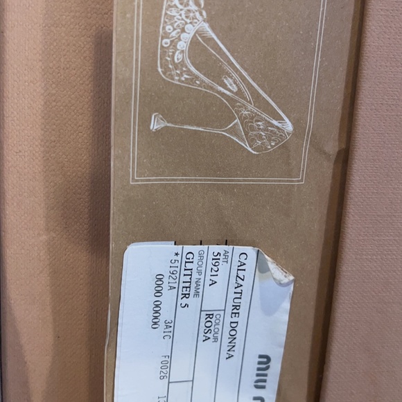 Mui Mui Pink New Glitter Crystal Embellished Pointed Pumps - Picture 8 of 8